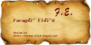 Faragó Előd névjegykártya