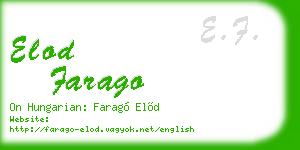 elod farago business card