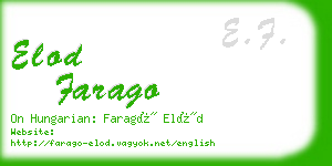 elod farago business card